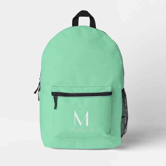 Sac À Dos Imprimé vert marin - personnalisé (Recto)