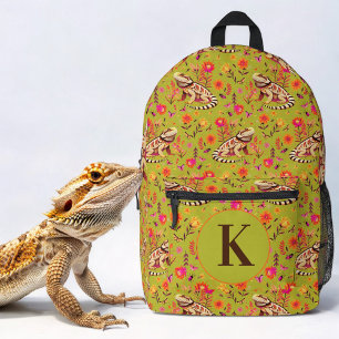 Sac À Dos Imprimé Verte floral de dragon à oreilles