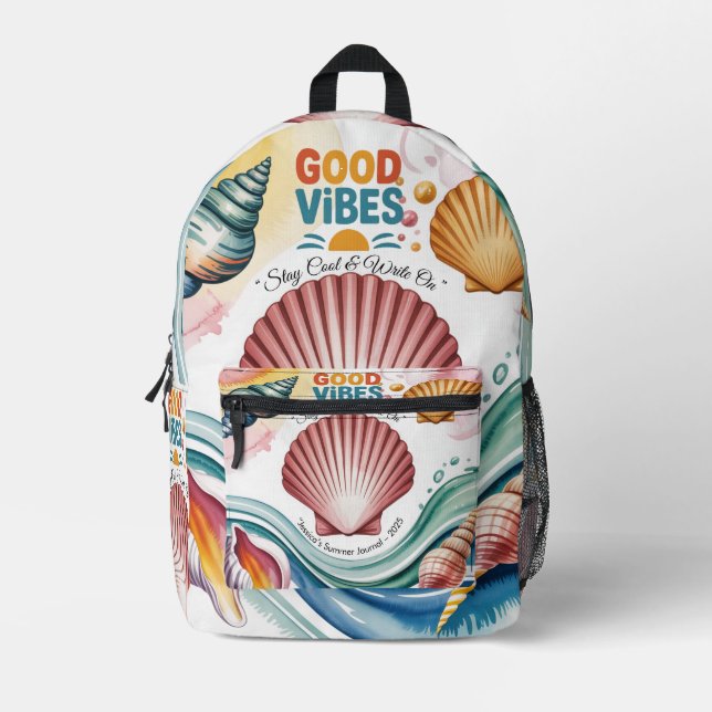 Sac À Dos Imprimé Vibes d'été Carnet tropical (Recto)