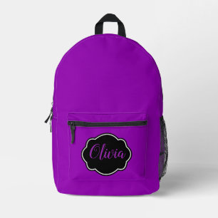 Sac À Dos Imprimé Vibrant, Gras Fuchsia Purple Personnalisé