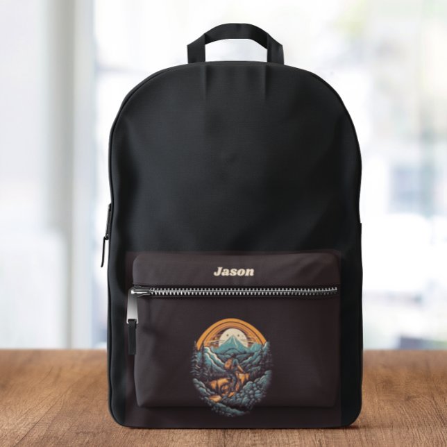 Sac À Dos Imprimé Vie cyclable, personnalisable rétro (Créateur téléchargé)