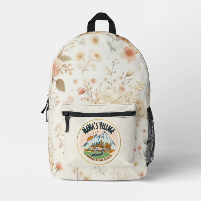 Sac À Dos Imprimé Village de maman : Où l'amour grandit (Recto)