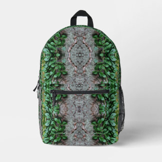 Sac À Dos Imprimé Vin vert feuillus sur miroir d'arbre Abstrait