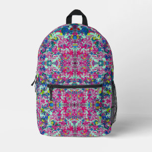 Sac À Dos Imprimé Vintage coloré fleuri abstrait