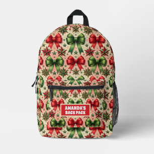 Sac À Dos Imprimé vintage Retro Noël Étoiles et vaches Motif