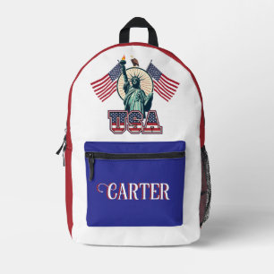 Sac À Dos Imprimé Vintage, Statue de la Liberté personnalisée