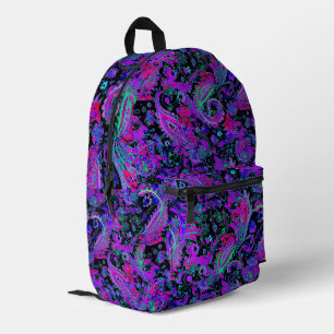 Sac À Dos Imprimé Violet Rose Bleu Paisley Vivant