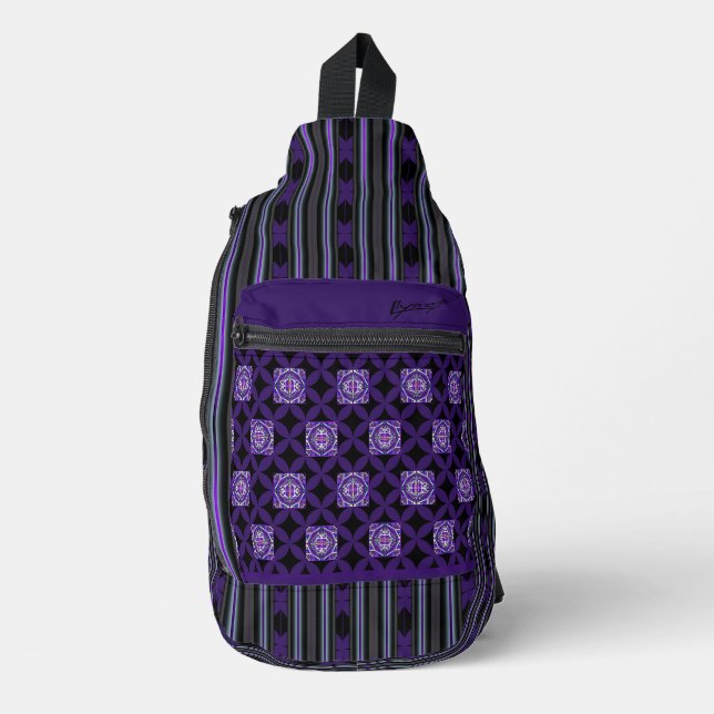 sac à dos imprimé violet w3 (Recto)
