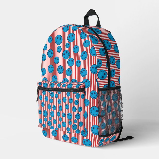Sac À Dos Imprimé Visage Souriant Rétro Patriote (Coin arrière droit)