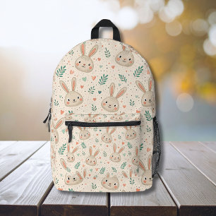 Sac À Dos Imprimé Visages de lapin miniature vintage avec motif de r