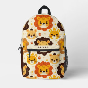 Sac À Dos Imprimé Visages de lion de dessin animé mignons
