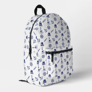 Sac À Dos Imprimé Voile Motif illustratif Marine Bleu+Blanc