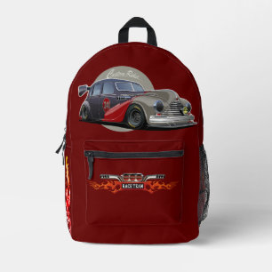 Sac À Dos Imprimé Voiture de course retro sci-fi personnalisée
