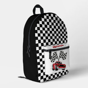 Sac À Dos Imprimé Voiture de course rouge personnalisée