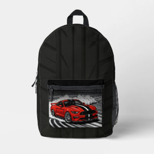 Sac À Dos Imprimé Voiture de Drift Rouge Muscle