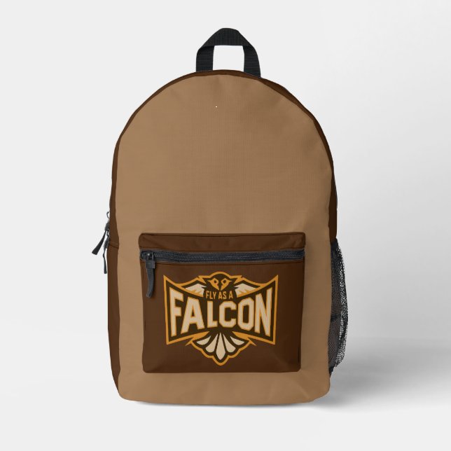 Sac À Dos Imprimé Voler comme un faucon sépia (Recto)