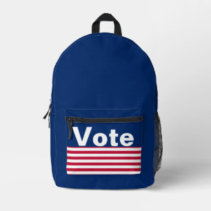 Sac À Dos Imprimé Votez rouge blanc et bleu