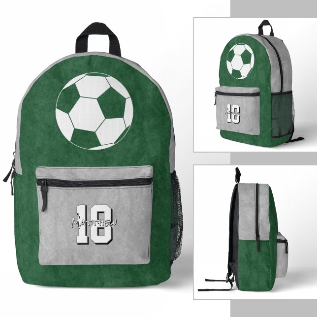 Sac À Dos Imprimé votre athlète de football couleurs (Soccer backpack - 3 views)