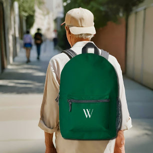 Sac À Dos Imprimé Votre monogramme en vert foncé