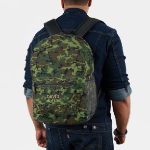 Sac À Dos Imprimé Votre Nom Camouflage Vert Militaire Cacher Ma Cita