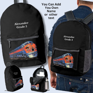 Sac À Dos Imprimé Votre nom ou votre texte - Locomotive diesel F7