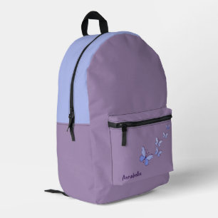 Sac À Dos Imprimé Votre nom Periwinkle Butterflies Violet