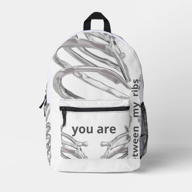Sac À Dos Imprimé Vous êtes entre mes côtes” – B Anatomique Minimali (Recto)