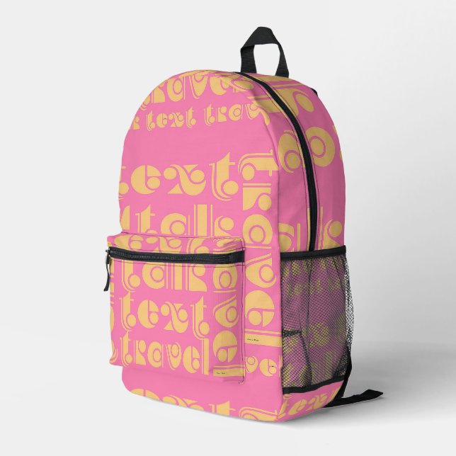 Sac À Dos Imprimé Voyage de texte (Coin arrière droit)