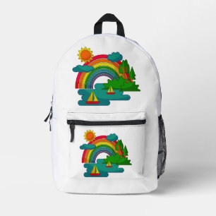 Sac À Dos Imprimé Voyage en bateau sous les nuages du soleil et l'ar
