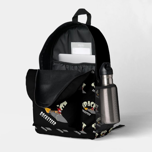 Sac À Dos Imprimé Voyage spatial d'un rocketeer (Coin arrière droit (ouvert))