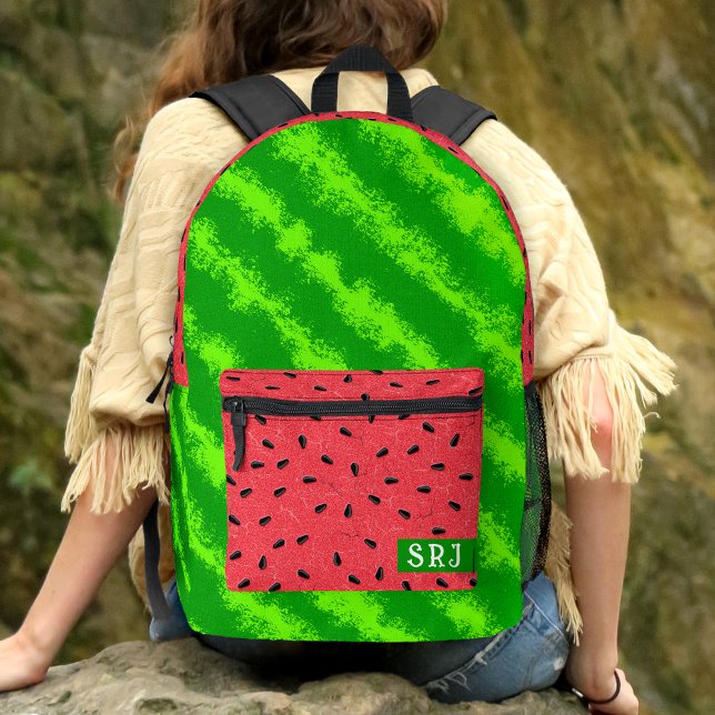 Sac À Dos Imprimé Watermelon mûre Été Melon Fruit sur mesure Monogra (Créateur téléchargé)