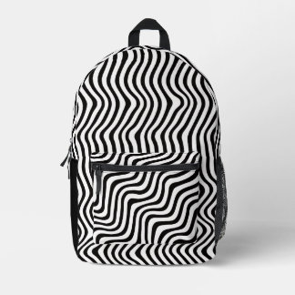 Sac À Dos Imprimé wavy black stripes op art