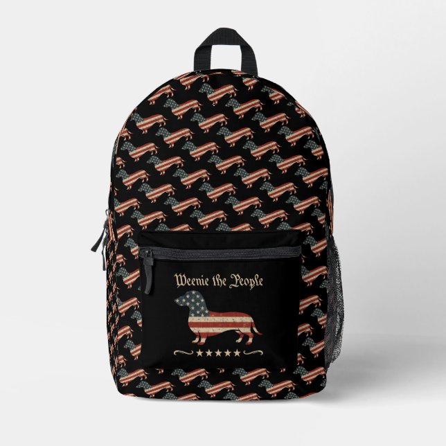 Sac À Dos Imprimé Weenie Le Peuple Dachshund 4 juillet (Recto)