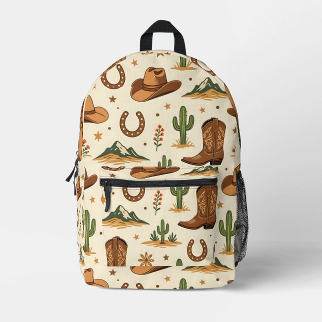 Sac À Dos Imprimé Western country theme with cactus (Recto)