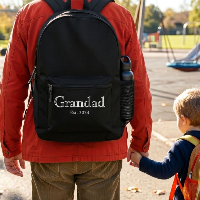 Sac À Dos Imprimé White Bold Minimal Grandad Established  (Créateur téléchargé)