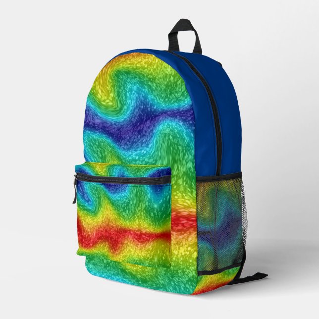 Sac À Dos Imprimé Wild Fun Rainbow Liquid Melty Motif (Coin arrière droit)