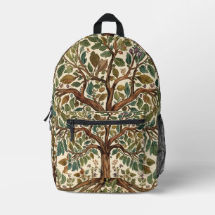 Sac À Dos Imprimé William Morris Arbre de Vie Vintage Préraphaélite