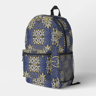 Sac À Dos Imprimé William Morris Blue et Gold Tulip Willow Design