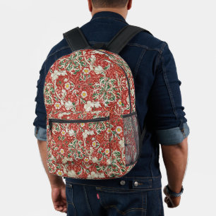 Sac À Dos Imprimé William Morris Fleur d'antiquité aux algues Vert r
