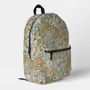 Sac À Dos Imprimé William Morris Golden Lily Bleu Or Classique