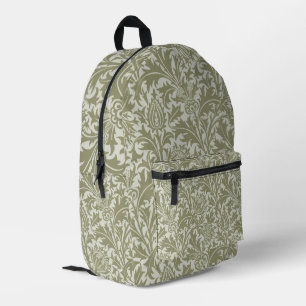 Sac À Dos Imprimé William Morris Thistle Sage Green Motif