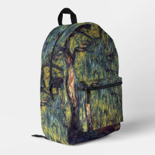 Sac À Dos Imprimé Willow de Weeping par Claude Monet, Art Vintage