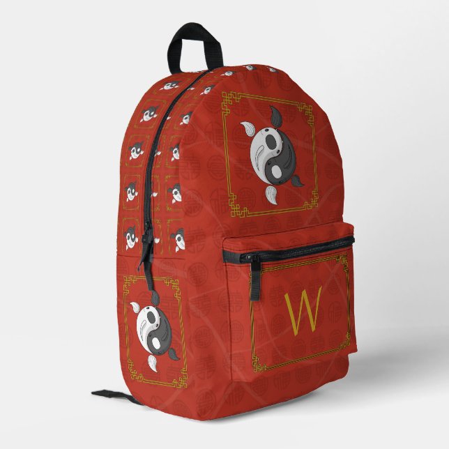 Sac À Dos Imprimé Yin et Yang le Koi (Coin arrière gauche)