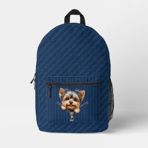 Sac À Dos Imprimé Yorkshire Terrier Puppy Denim Cloth