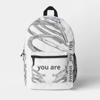 Sac À Dos Imprimé You Are Between My Ribs” – Minimalist Anatomical B