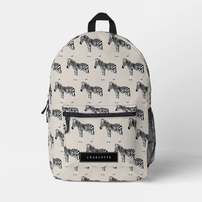 Sac À Dos Imprimé Zebra Exotic Animal Motif Beige (Recto)