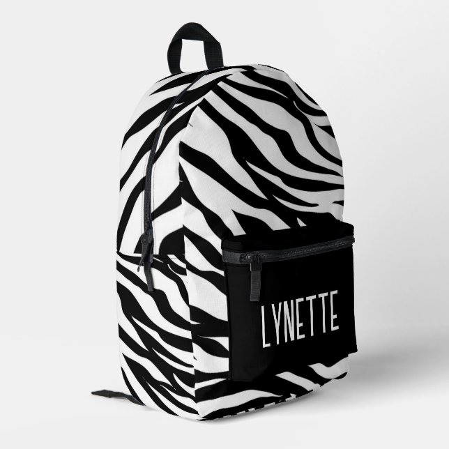 Sac À Dos Imprimé Zebra Stripes Personnalisé (Coin arrière gauche)