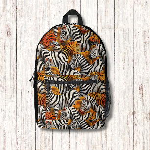 Sac À Dos Imprimé Zebra Tiger Peau animale Motif Monogramme moderne