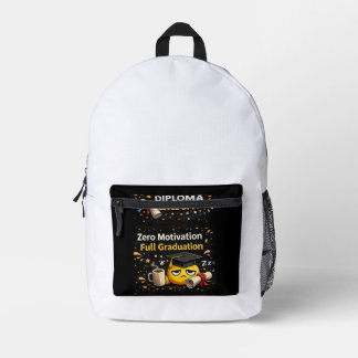 Sac À Dos Imprimé Zero Motivation Full Graduation Funny Shirt 