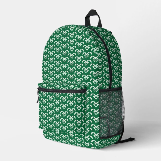 Sac À Dos Imprimé Zigzag fleuri vert (Coin arrière droit)